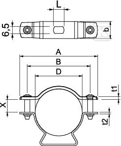 Distanční svorka, s otvorem typu ASL - 1362730