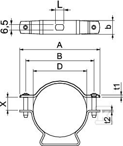 Distanční svorka, s otvorem typu ASL - 1362738