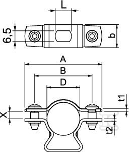 Distanční svorka, s otvorem typu ASL - 1362764