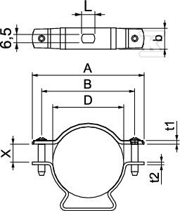 Obejma dystansowa, z otworem typ ASL - 1362784