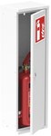 Fire extinguisher cabinet SLIM GREEN, RAL 9010, patent lock, 230x780x180mm