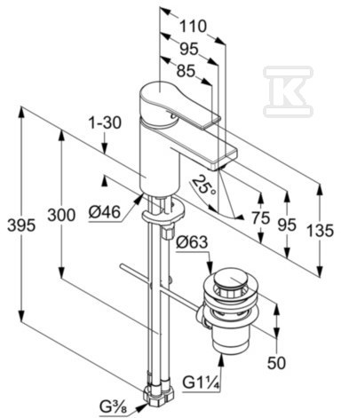 Bateria umywalkowa Kludi Zenta SL - 482770565