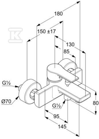 KLUDI ZENTA SL Single lever bath and - 486700565