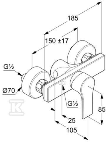 KLUDI ZENTA SL Single lever shower - 488700565