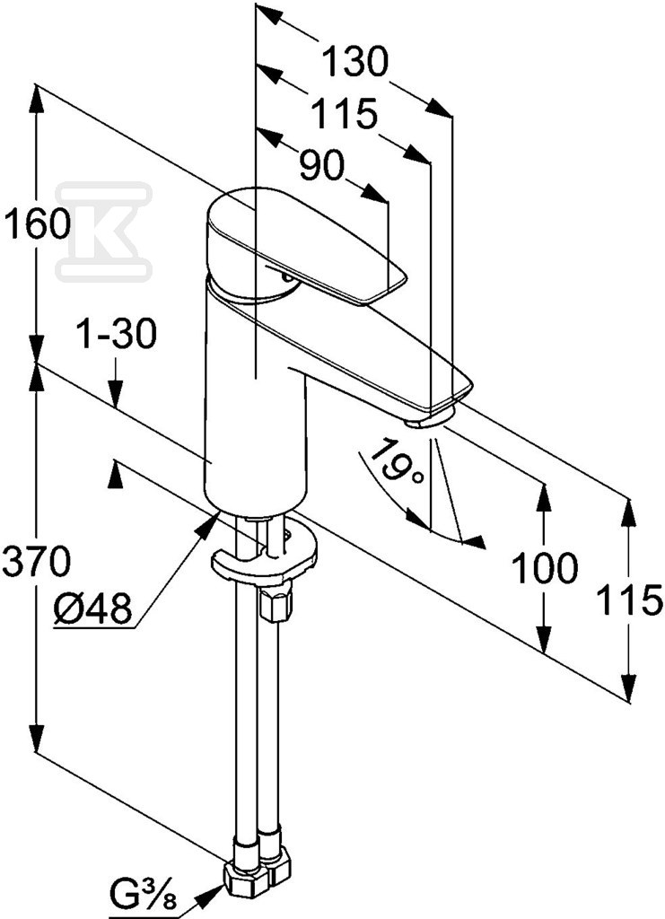 KLUDI PURE & SOLID XL Single lever - 342920575