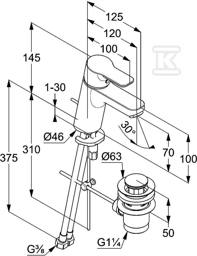 KLUDI PURE & EASY Single lever basin - 372890565