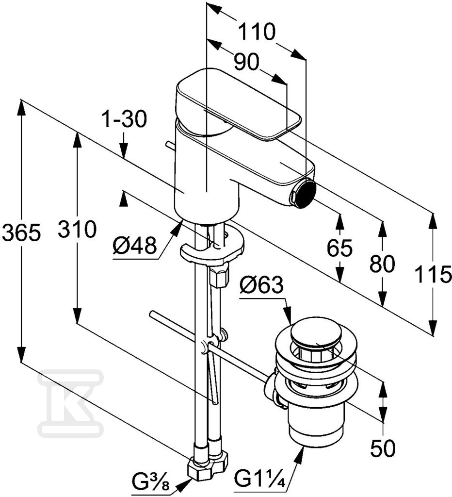 KLUDI PURE & STYLE Одноважільний - 402160575