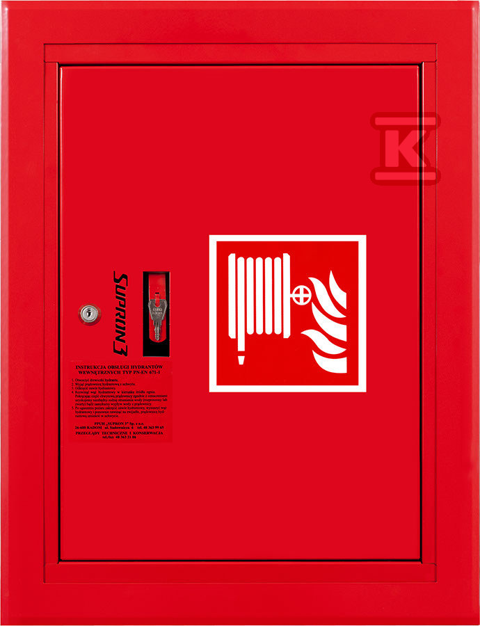 Hydrant DN52 wnękowy z kołyską, wąż 15m - S-52-B215-P-3000