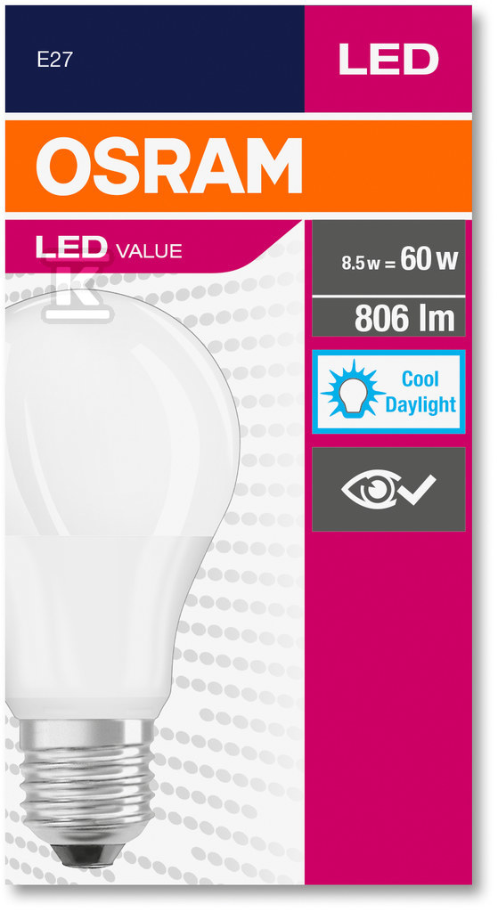 VALUE E27 LED sijalica 8.5V=60V 6500K - 4052899326873