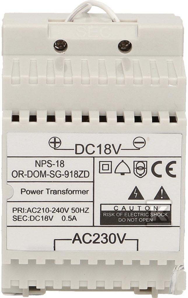 Power supply for a DIN rail DC18V for - OR-DOM-SG-918ZD