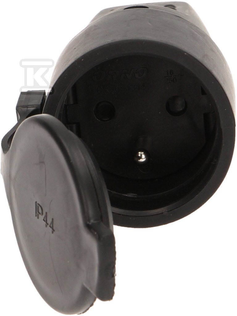 Straight rubber socket with earthing, - OR-AE-1314