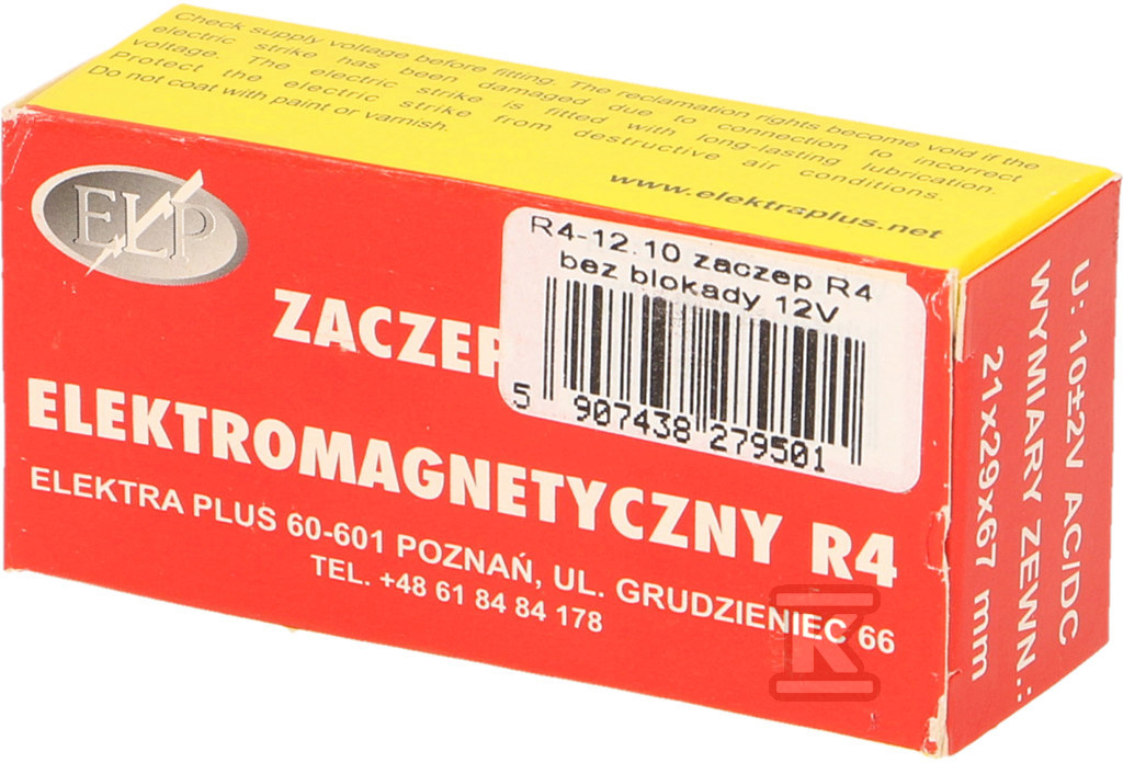 Elektrozaczep symetryczny bez pamięci, - R4-12.10