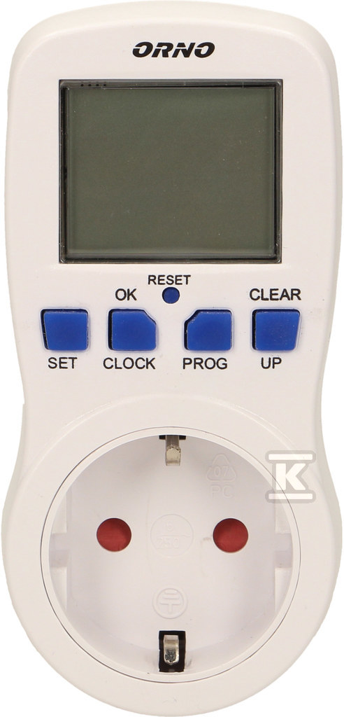 Electronic timer, 16 programs, schuko - OR-PRE-409(GS)