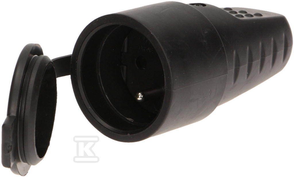 Straight rubber socket with earthing, - OR-AE-1314