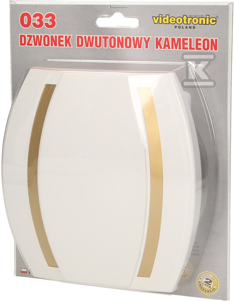 Kameleon Gong 8V bell with white + gold - OR-DP-VD-163/W-C/8V