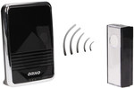 CALYPSO DC wireless doorbell, battery powered with learning system, black