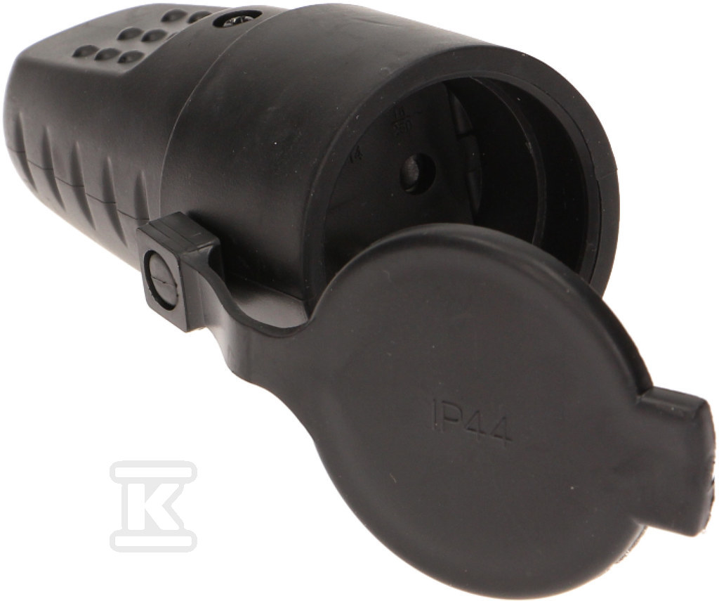 Straight rubber socket with earthing, - OR-AE-1314