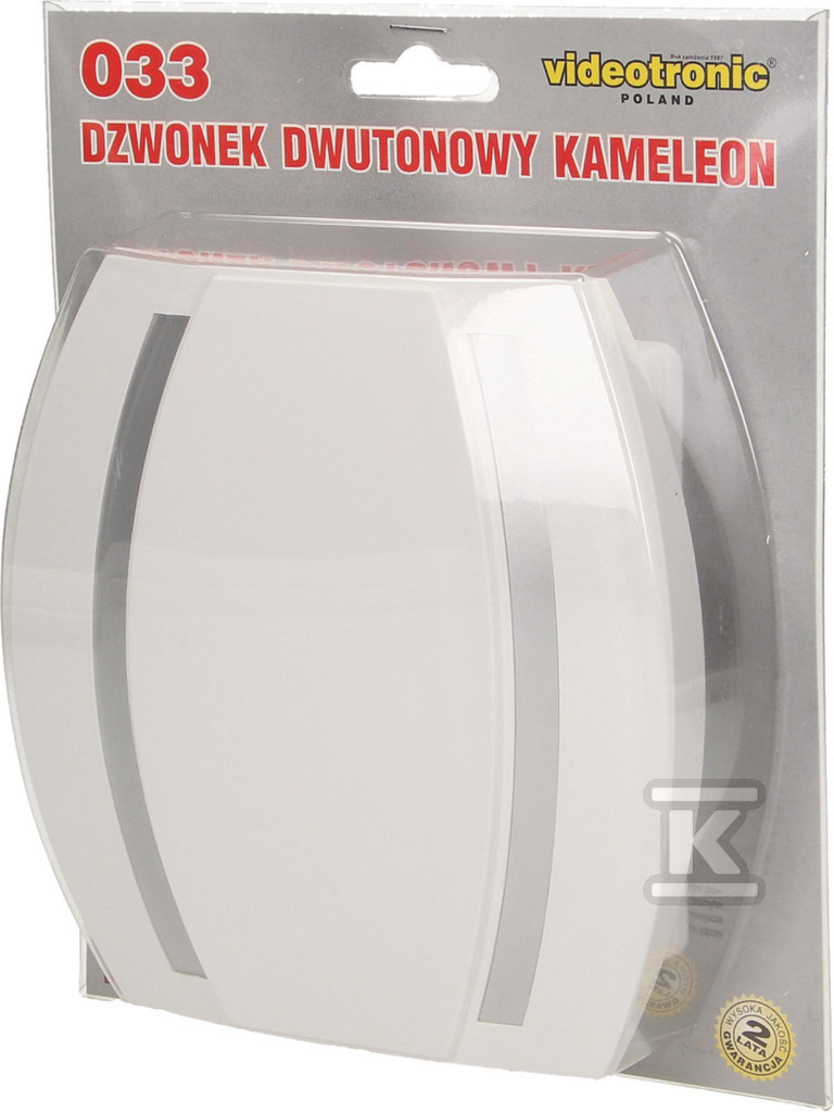 Dzwonek Kameleon Gong 8V, obudowa biała - OR-DP-VD-163/W-G/8V