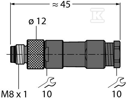 Złącze rozbieralne BS5131-0 M8, męskie, - 6901010