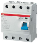 Диференційний автоматичний вимикач, 4P, A, 25A, 30mA, миттєвої дії F204 A-25/0.03