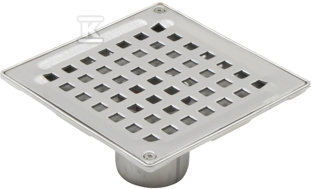 Mini drain, square grate, vertical - 140.300.050