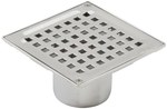 Mini drain, square grate, vertical drain Ø75 MM, siphon excluded