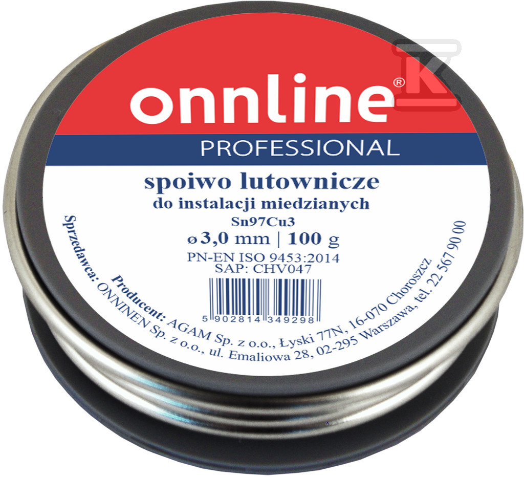 Lipire/Lipire Sn97Cu3 3.0mm 100g - 1030005