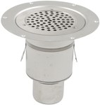 Bathroom inlet body with round grate (to be purchased siphon 502.050.110 and optional filter 502.000.000 S) vertical drain Ø75 MM, for vinyl floors