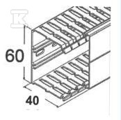 Halogen-free comb duct HA7 40x60, light - HA740060