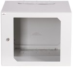 Dulap de perete 19" 9Ux600x400 mm IP 54, pereți laterali plini, ușă cu sticlă, interior, RAL 7035