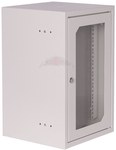 Nástěnná skříňka 10" 9Ux310x300 mm IP 30, dveře se sklem, RAL 7035