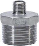 Stainless steel threaded nipple reducing nipple 1/2" x 3/8"