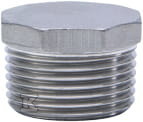 Stainless Steel Threaded Plug with Rim, - 6290-034