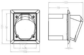 Graue Winkeleinbausteckdose 32A 5P mit - 425-6PKG