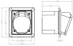 Red angled surface-mounted socket 32A - 424-6PKR