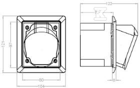 Red slanted panel socket 16A 4P with a - 414-6PKR