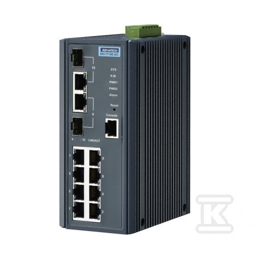 SWITCH 8xFE PoE+, 2xG/SFP керування - EKI-7710E-2CPI-AE