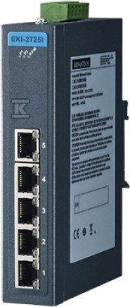 ПЕРЕМИКАЧ 5x10/100/1000Mbps темп. - EKI-2725I-CE