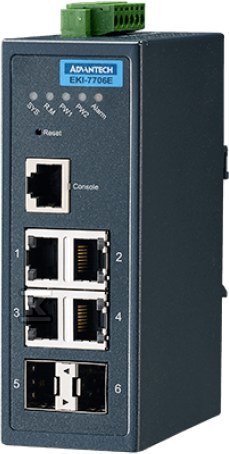 SWITCH 4xFE, управління 2SFP темп. - EKI-7706E-2FI-AE