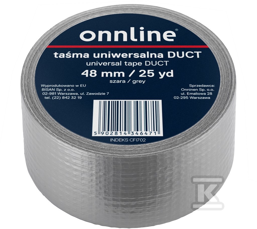 ONLINE traka za kanale 48mm/25YD siva - B870005