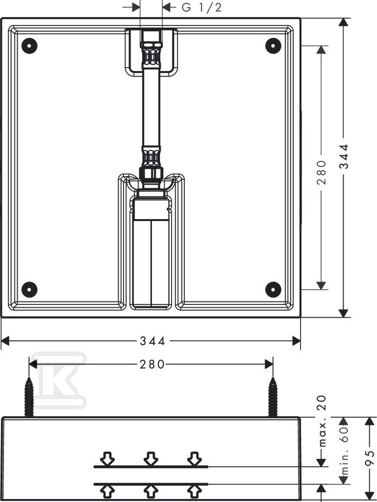 Базовий набір Hansgrohe для головки - 26254180