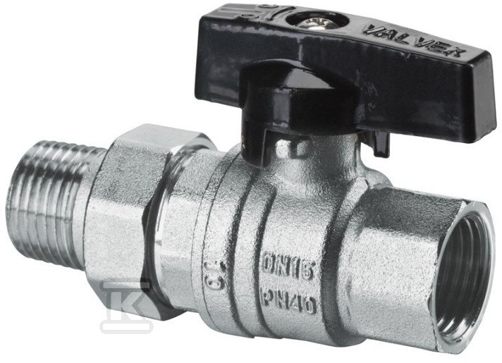 Nickel-plated ball valve with a gland - 1452190