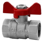 Nickel plated ball valve with a gland and aluminum butterfly (MAl) (N-N version) ONYX 3/4"