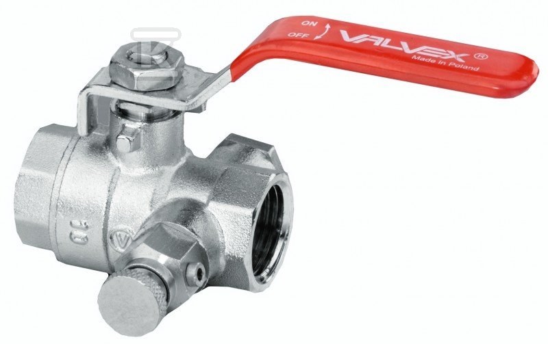 Nickel-plated ball valve with plug, - 1454650