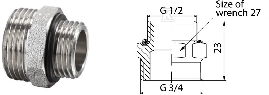 Przyłączka G1/2-G3/4 FUSION niklowana - 1481790