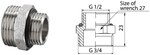 Stecker G1/2-G3/4 FUSION vernickelt