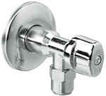 Zawór kątowy Eko Plus z nakrętką 3/8" chrom 1/2"-3/8"