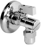 Angle ball valve with filter and nut ANGEL PLUS chrome 1/2"-3/8"