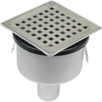 Adjustable body of the bathroom inlet with a square grate 140x 140 (optional siphon 502.050.110 and optional filter 502.000.000 S) vertical drain Ø50 MM