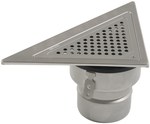 Adjustable TRIO bathroom inlet body with a triangular grate (optional siphon 502.050.110 and optional filter 502.000.000 S) vertical drain Ø 50 MM